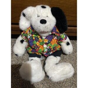 Vtg 1990's Build-A-Bear White Dalmatian Dog Plush Toy With 3pc Outfit